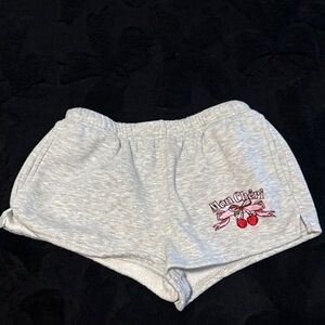 Gray 'Mon Chéri' Cherry Embroidered Women’s Lounge Shorts